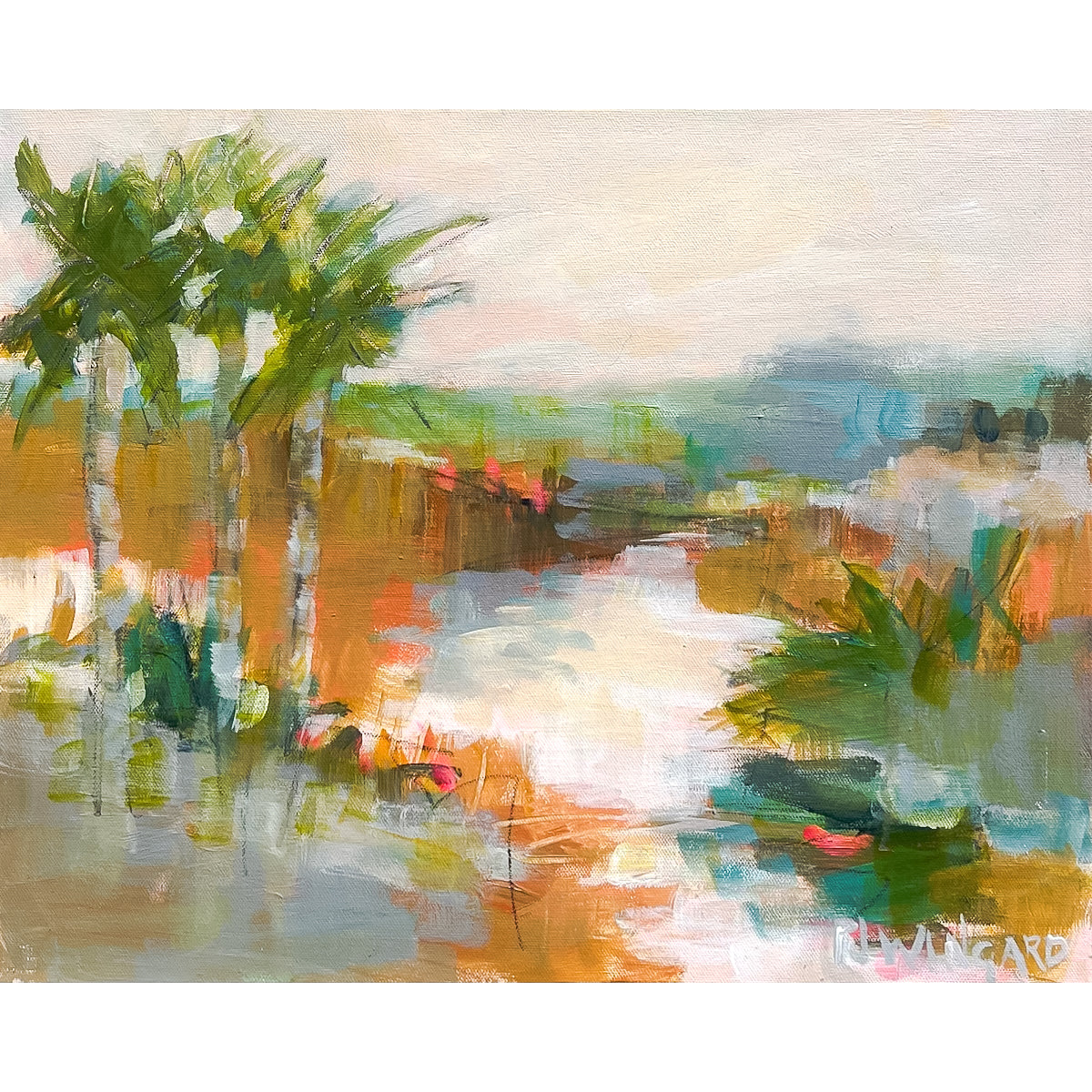 Desert Palms | Abstract Coastal Painting