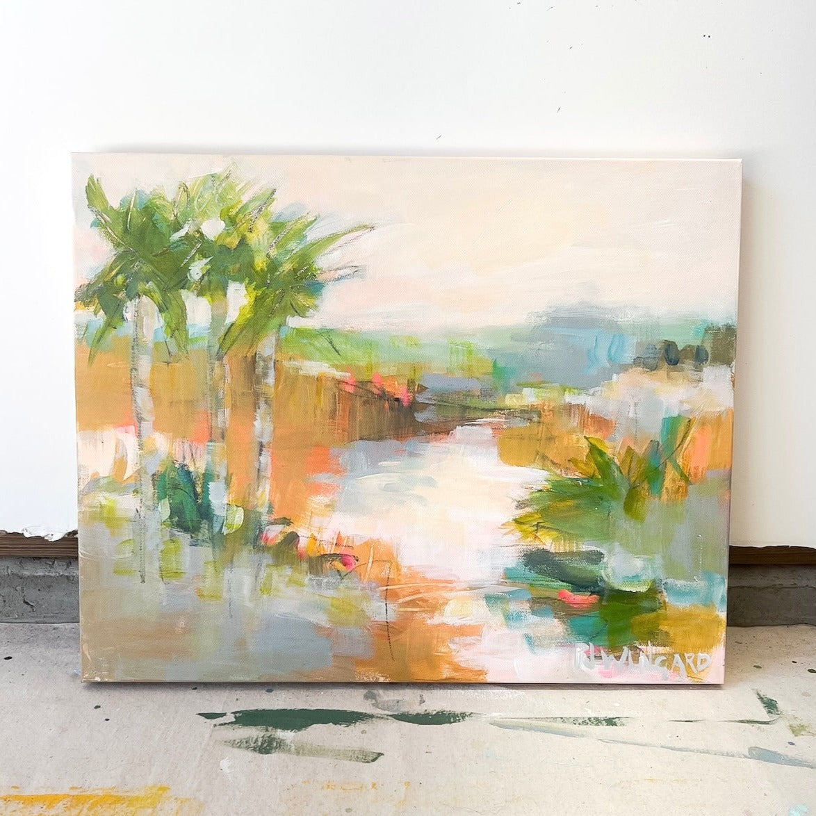 Desert Palms | Abstract Coastal Painting