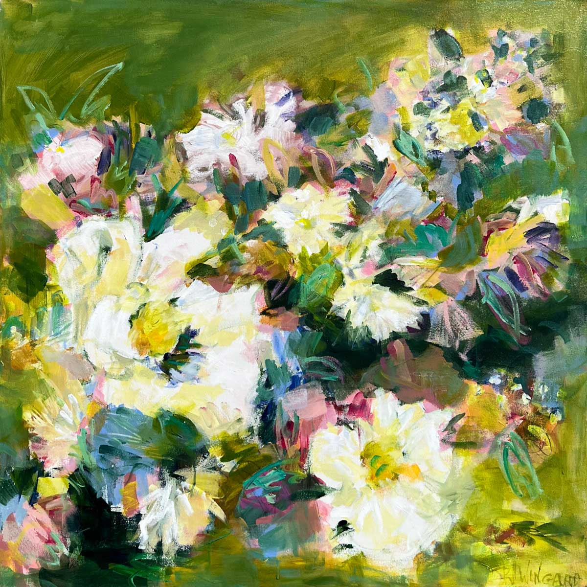 Flowers in Her Hair | Abstract Floral Painting
