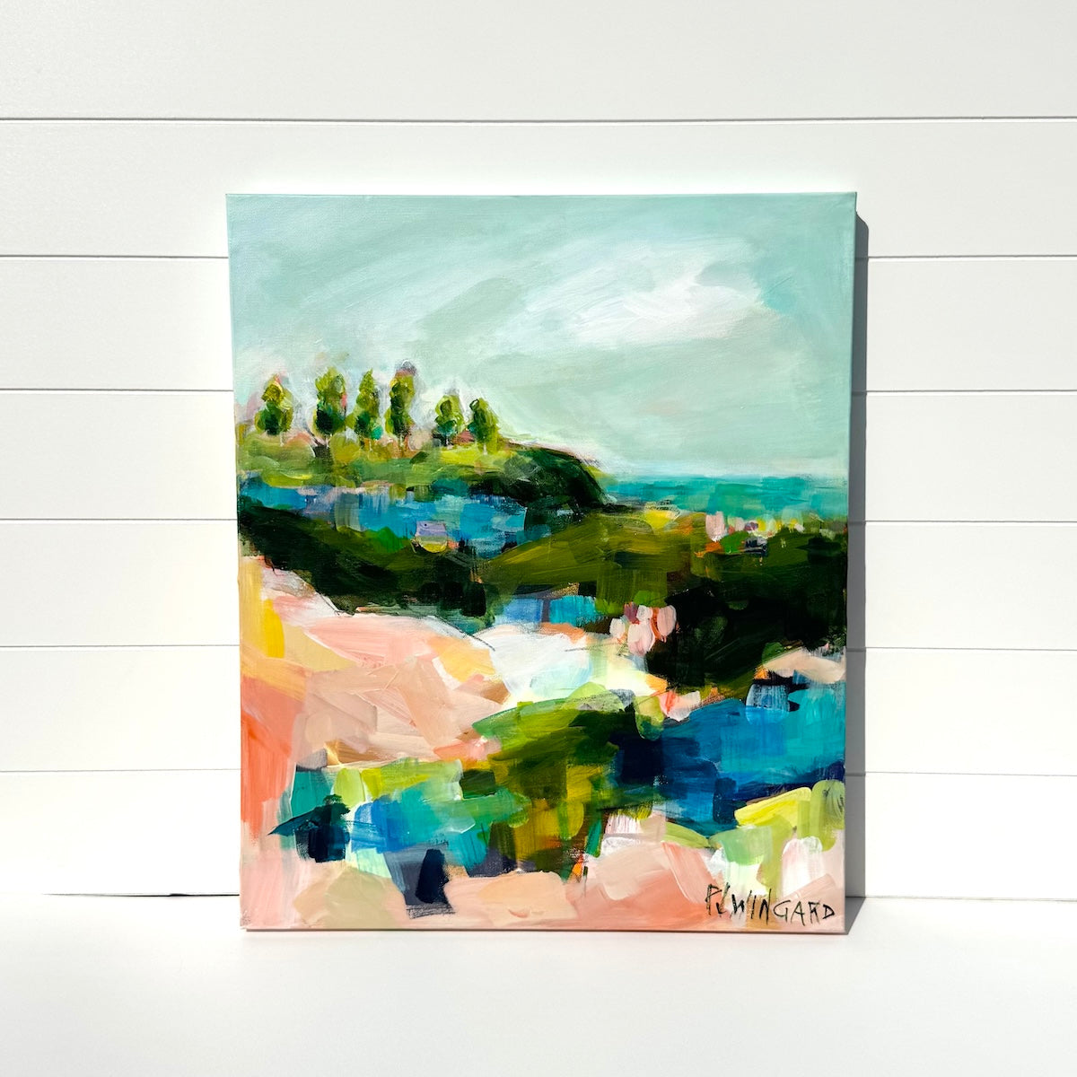 Abstract coastal painting by Pam Wingard Fine Art.