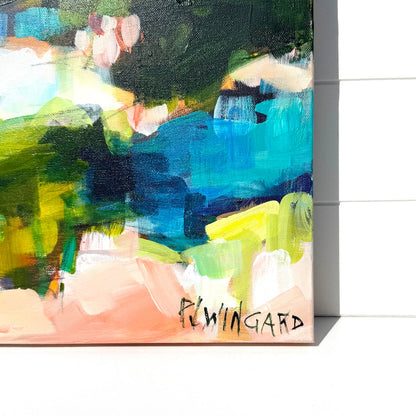 Abstract coastal painting by Pam Wingard Fine Art.