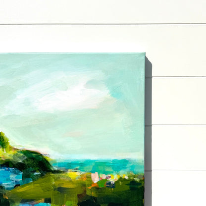 Abstract coastal painting by Pam Wingard Fine Art.