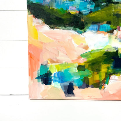 Abstract coastal painting by Pam Wingard Fine Art.