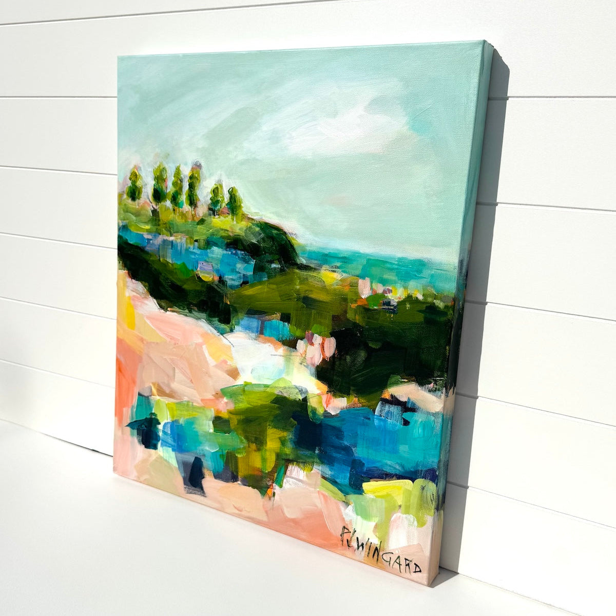 Abstract coastal painting by Pam Wingard Fine Art.