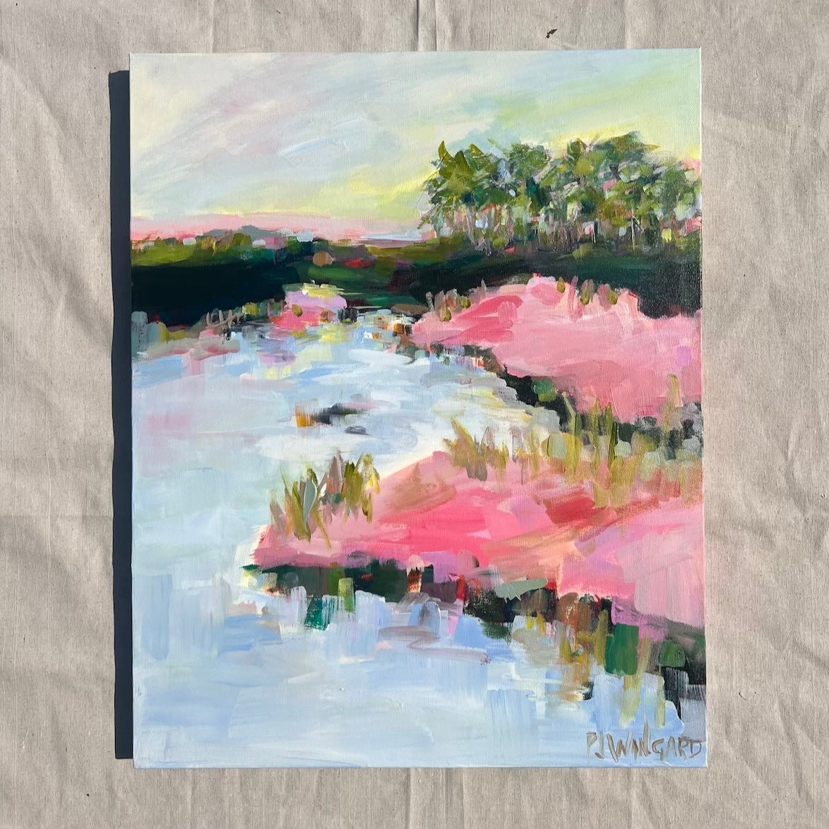 I Believe in Pink | Abstract Coastal Painting