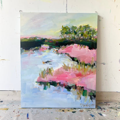 I Believe in Pink | Abstract Coastal Painting