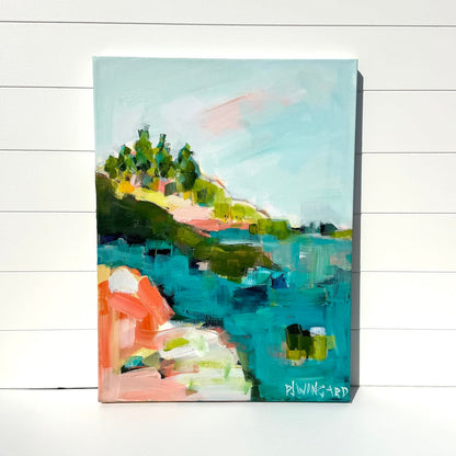 Abstract coastal painting by Pam Wingard Fine Art.