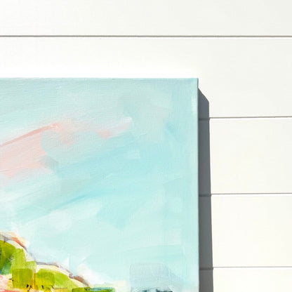 Abstract coastal painting by Pam Wingard Fine Art.