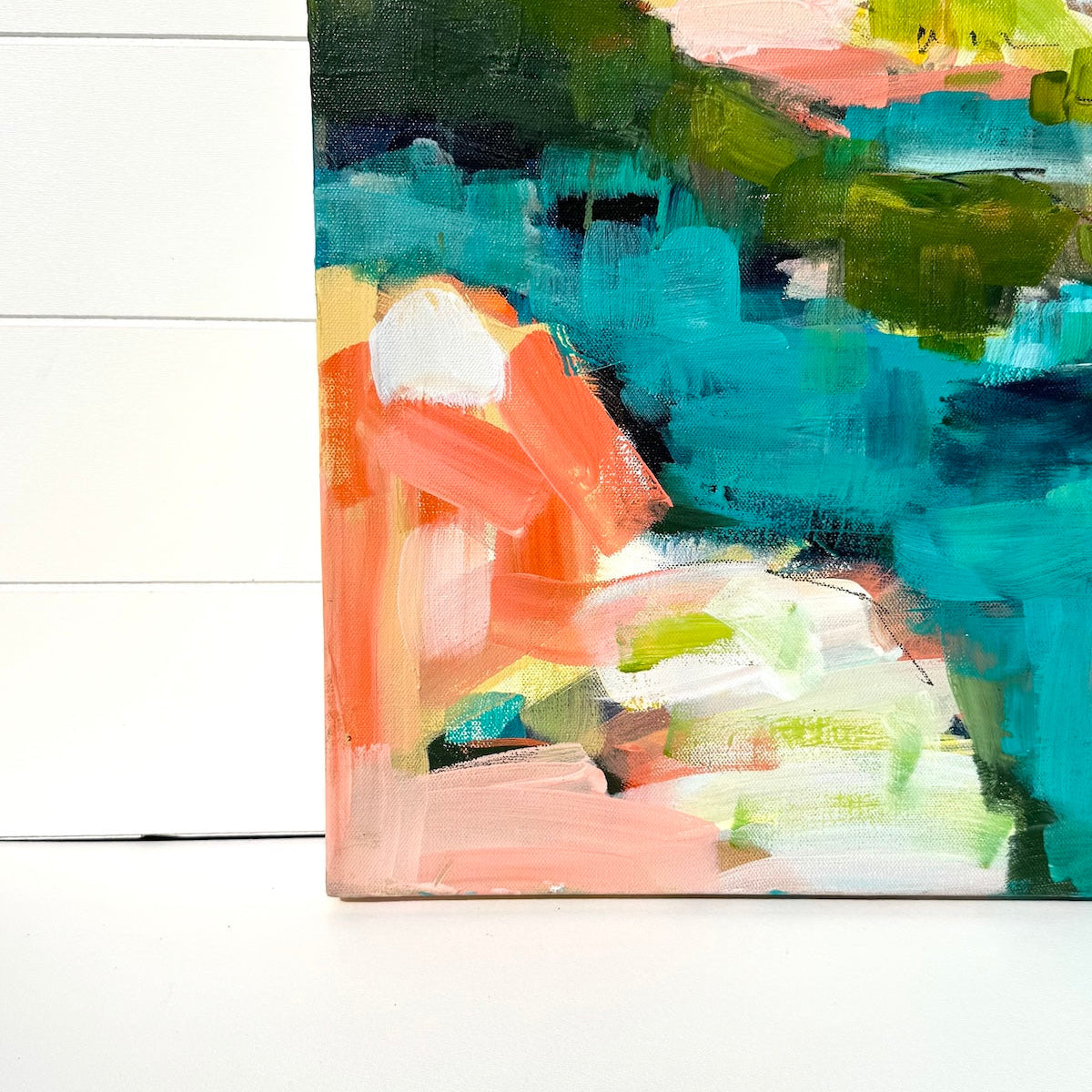 Abstract coastal painting by Pam Wingard Fine Art.