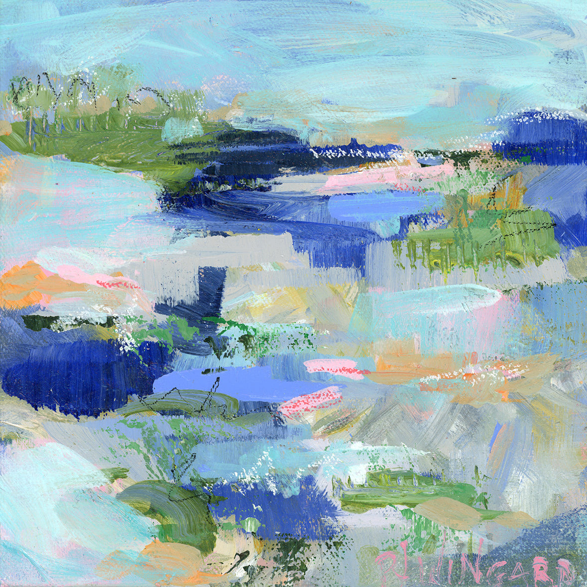 Morning Walk | Abstract Coastal Painting