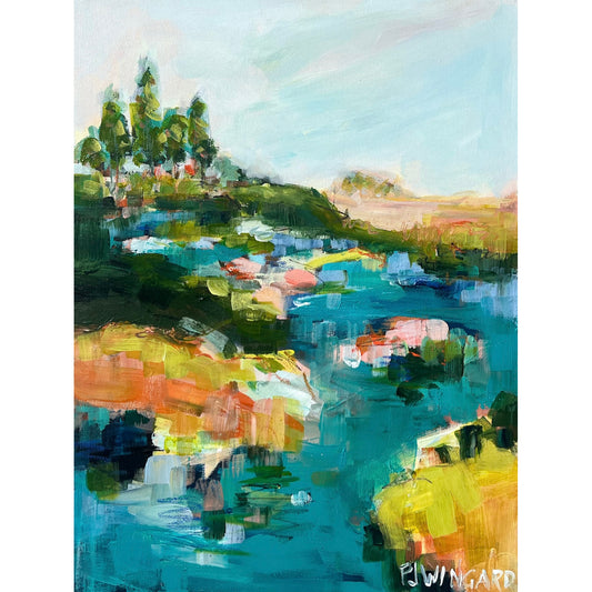 Negroni Cocktail | Abstract Coastal Painting