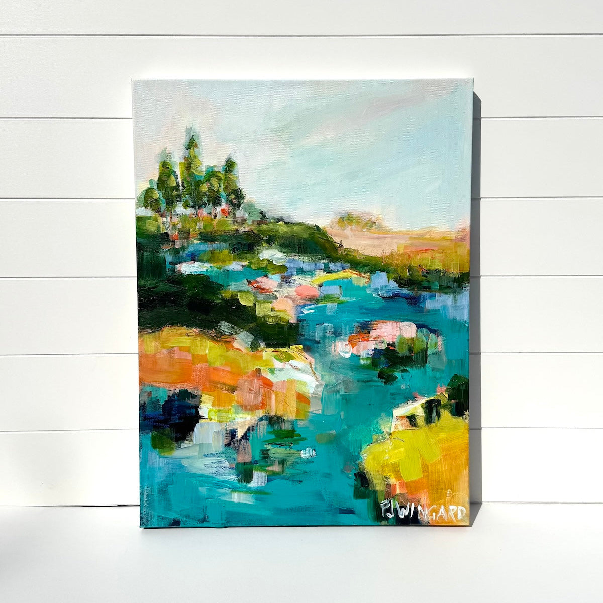 Abstract coastal painting by Pam Wingard Fine Art.