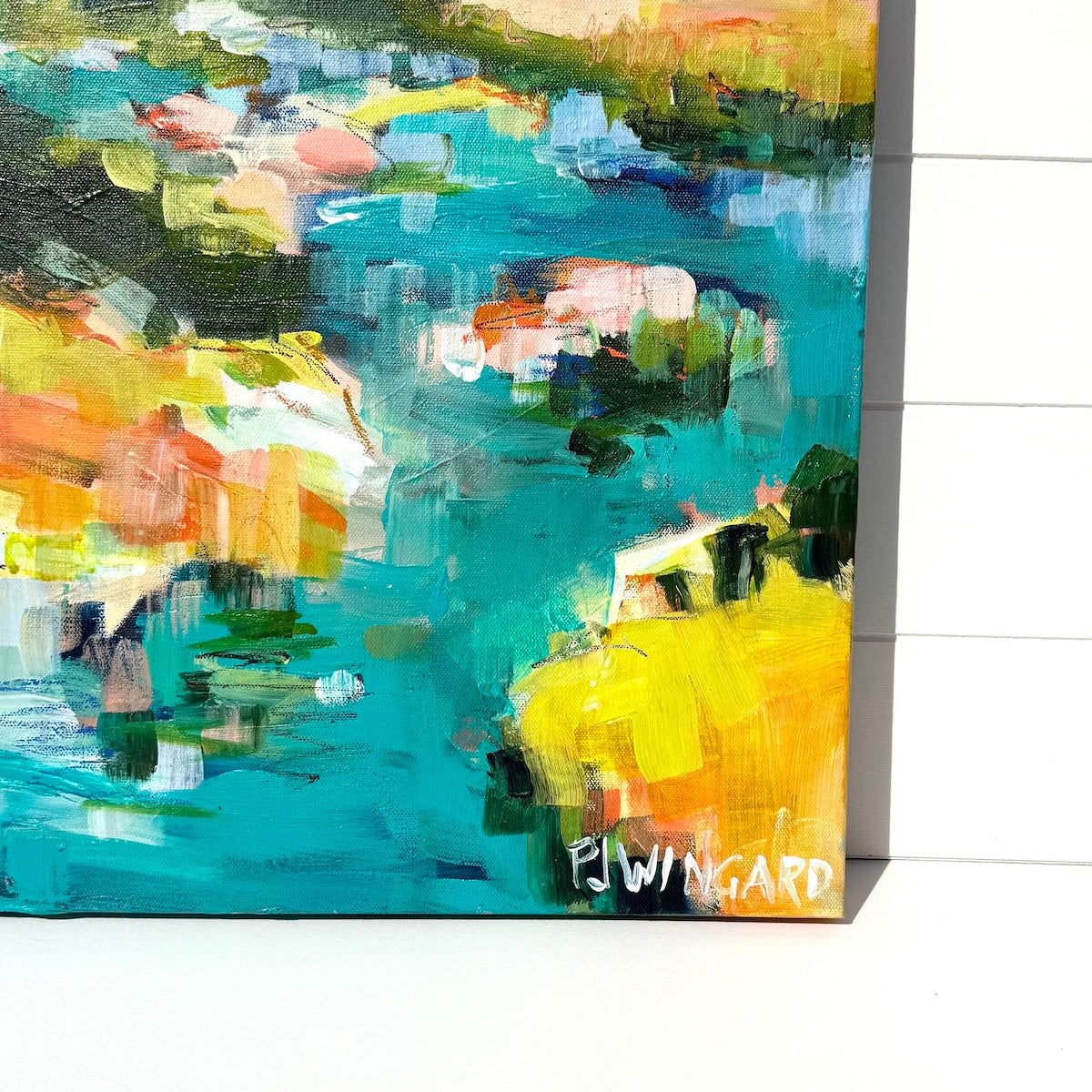 Abstract coastal painting by Pam Wingard Fine Art.