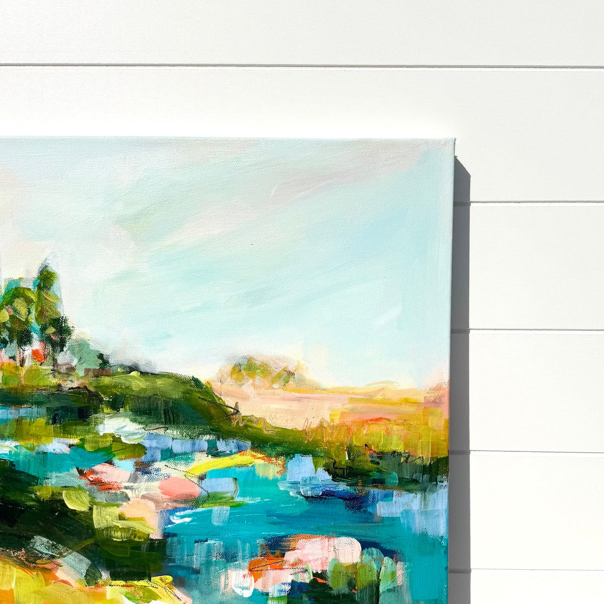 Abstract coastal painting by Pam Wingard Fine Art.