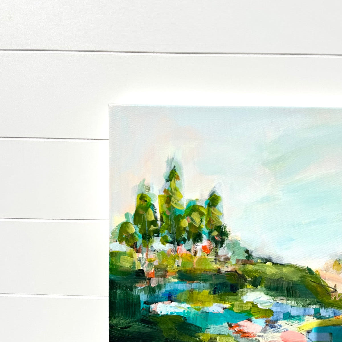 Abstract coastal painting by Pam Wingard Fine Art.