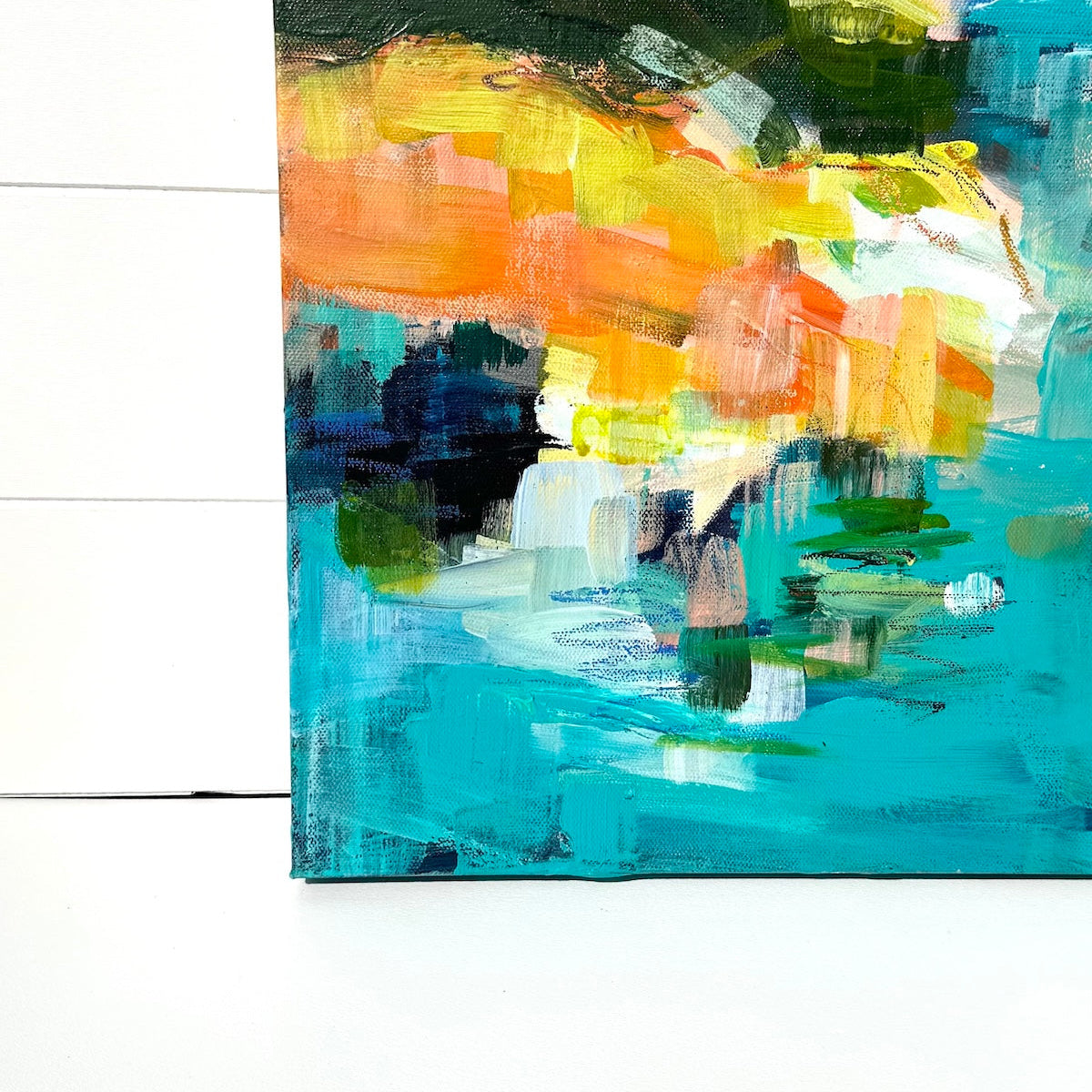 Abstract coastal painting by Pam Wingard Fine Art.