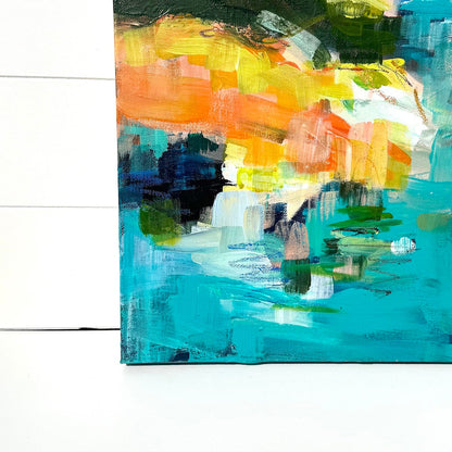 Abstract coastal painting by Pam Wingard Fine Art.