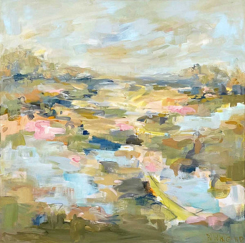 Abstract coastal painting by Pamela Wingard. 36