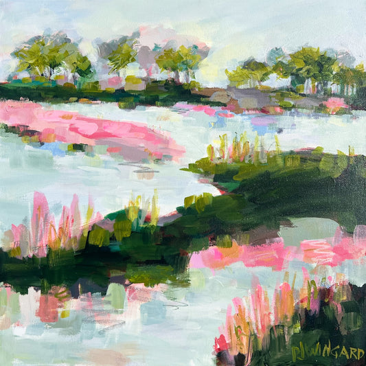 Pink is My Signature Color | Abstract Coastal Painting