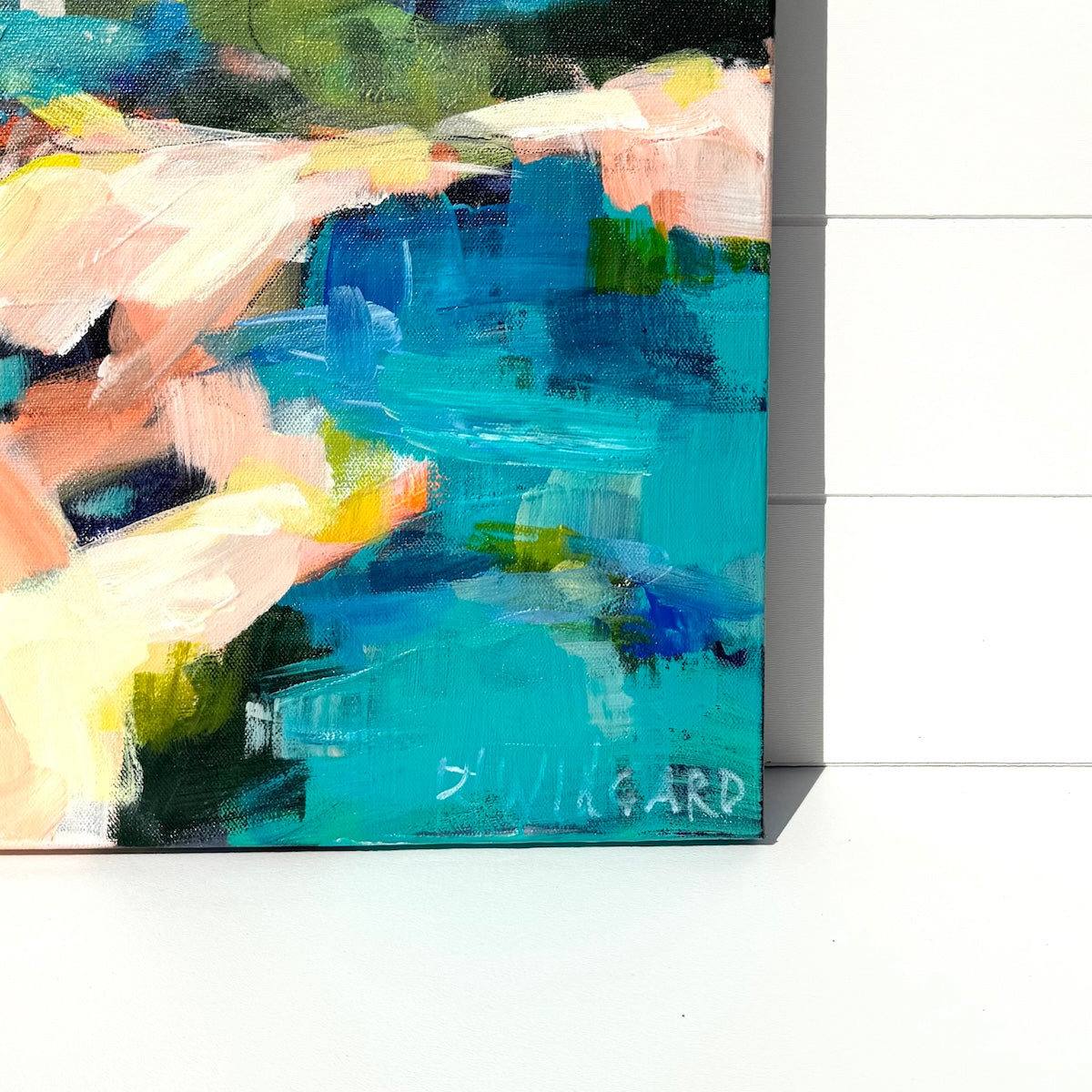 Abstract coastal painting by Pam Wingard Fine Art.