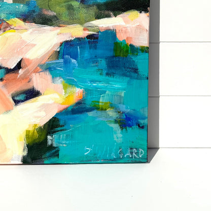 Abstract coastal painting by Pam Wingard Fine Art.