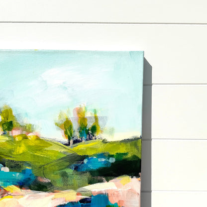 Abstract coastal painting by Pam Wingard Fine Art.