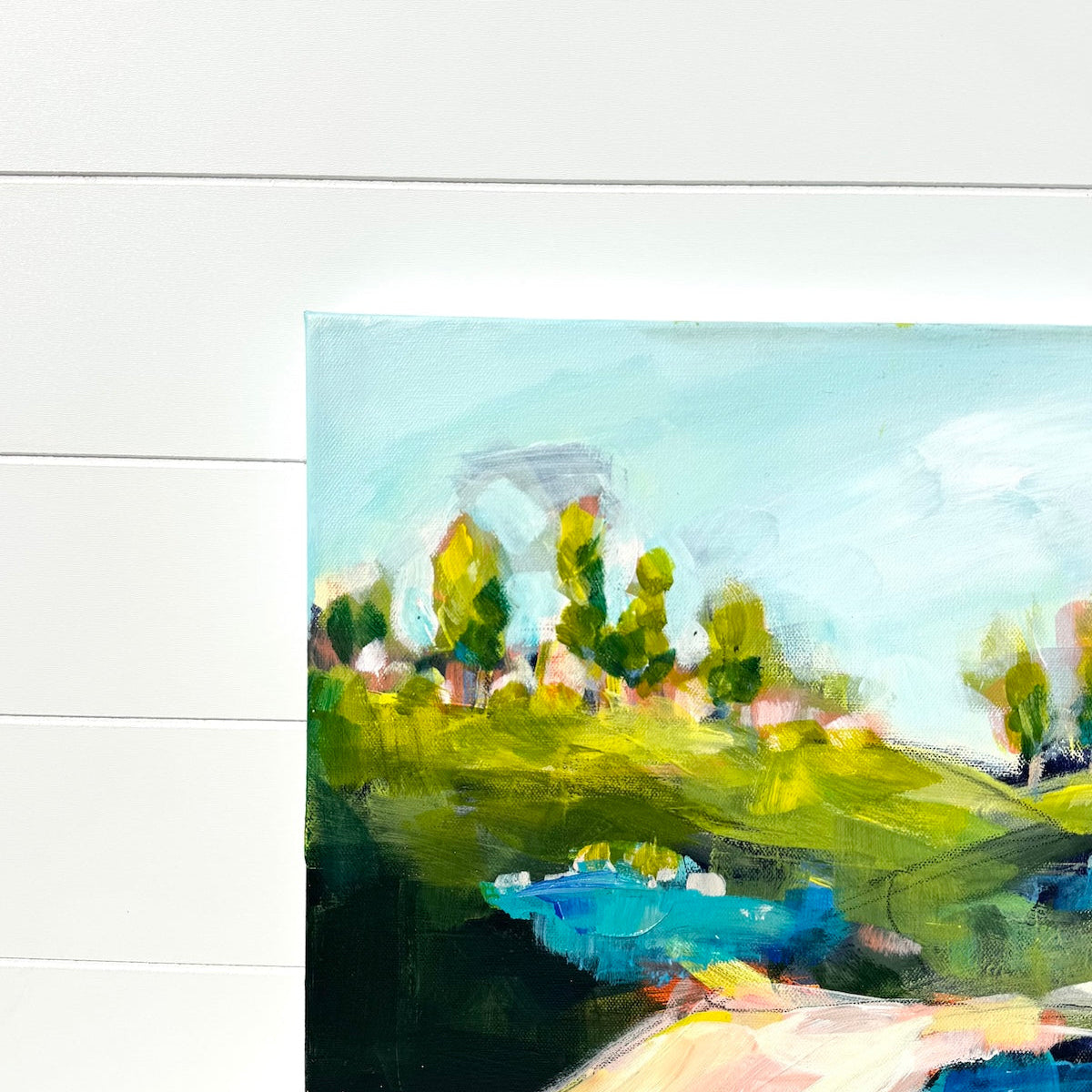 Abstract coastal painting by Pam Wingard Fine Art.