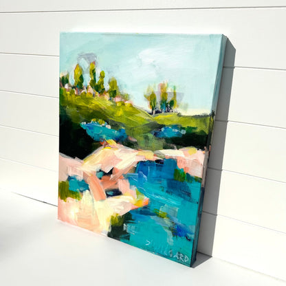 Abstract coastal painting by Pam Wingard Fine Art.