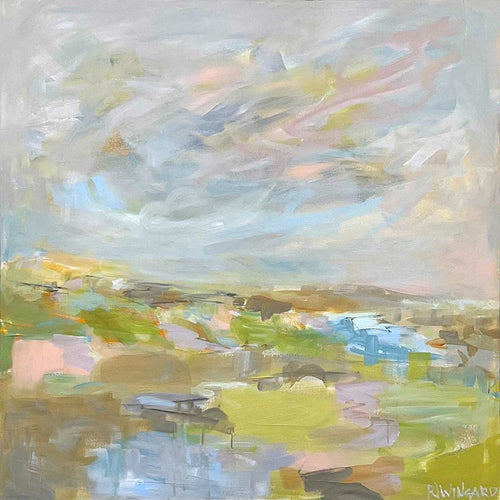 Abstract coastal painting by Pamela Wingard. 36