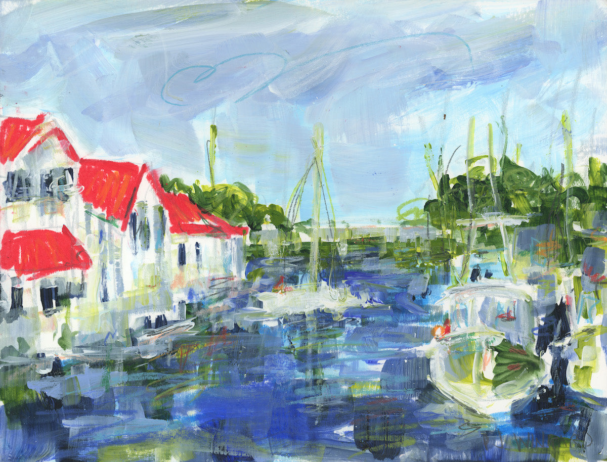 Shem Creek All Day | Abstract Coastal Watercolor on Paper