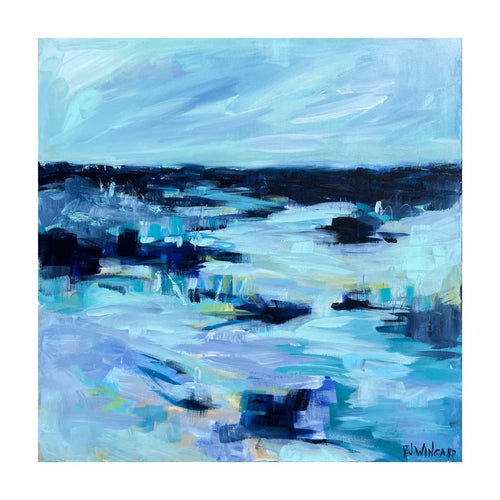 Summertime Blues Abstract Coastal Painting