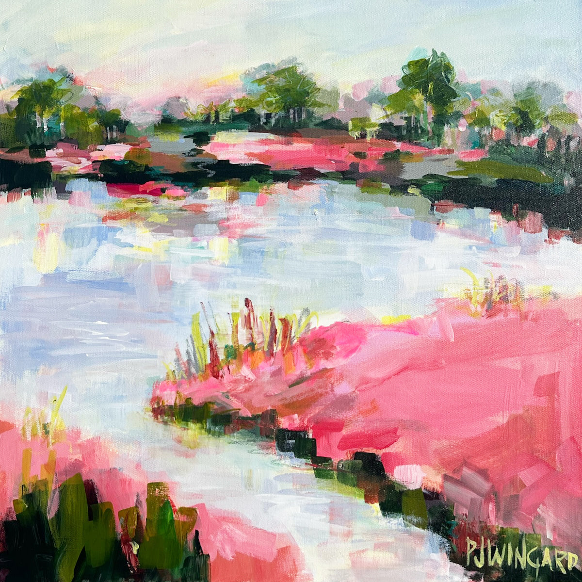 Sunshine and a Little Pink | Abstract Coastal Painting
