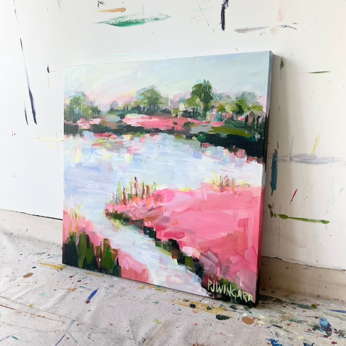 Sunshine and a Little Pink | Abstract Coastal Painting