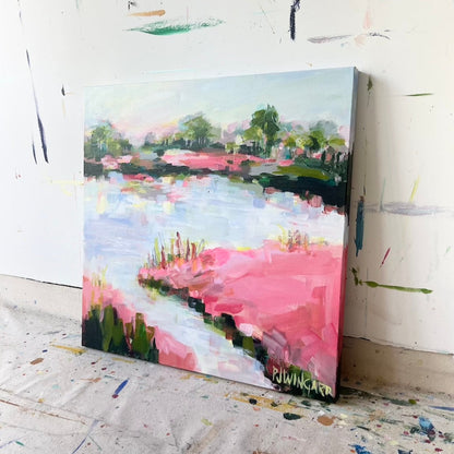 Sunshine and a Little Pink | Abstract Coastal Painting