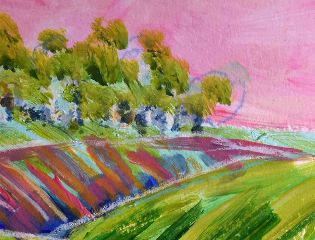 'A Big Red for Me' 9 x 12 painting on watercolor paper
