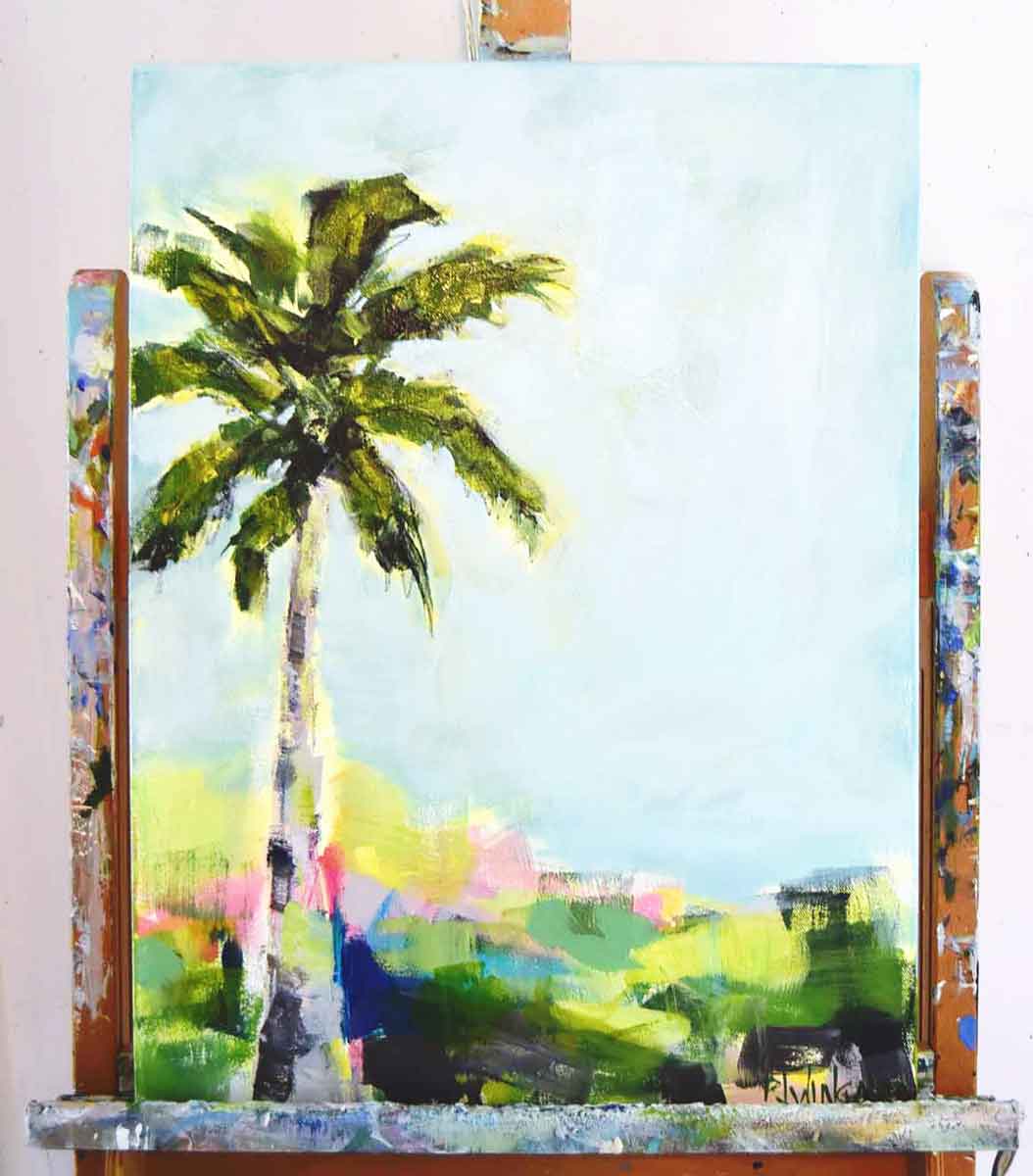 Hello Sunshine- Original Palm Tree Painting