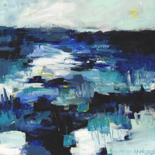 Load image into Gallery viewer, Lemonade and Sunshine Abstract Coastal Painting AVAILABLE VIA GALLERY