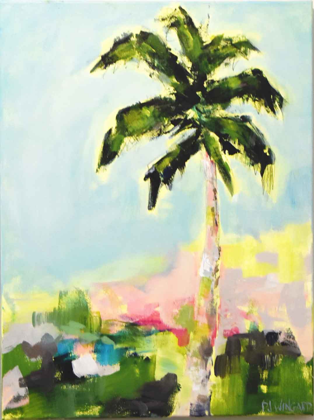 palm plant painting Good Morning Beautiful 2- Original Palm Tree Painting