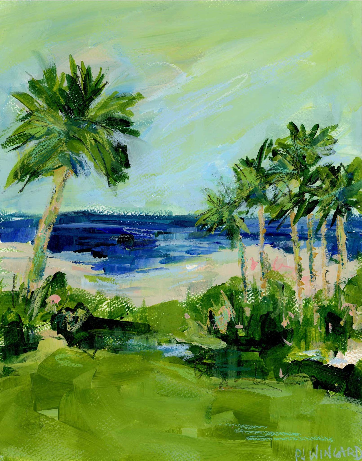 Beers and Sunshine: Isle of Palms Painting on Paper AVAILABLE VIA GALLERY