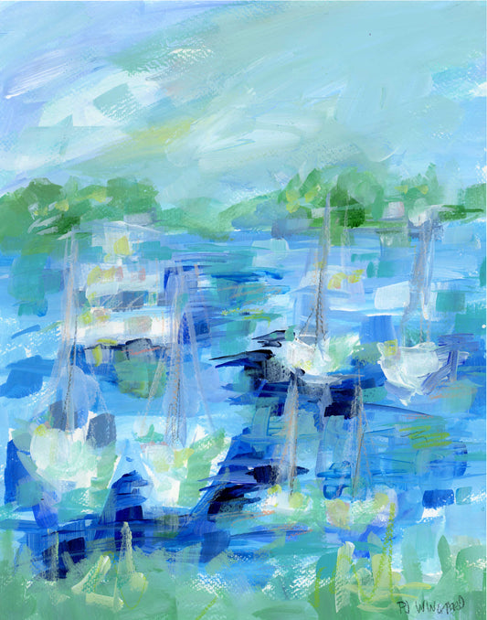 Boat Drinks: Isle of Palms Painting on Paper