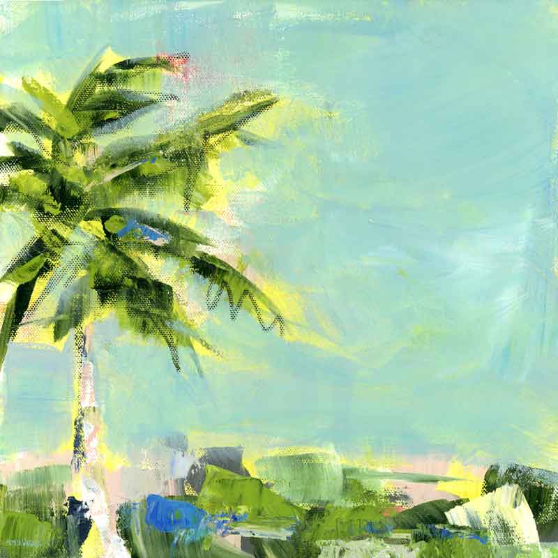 'Hello Gorgeous' Original Painting: Palm Tree Collection