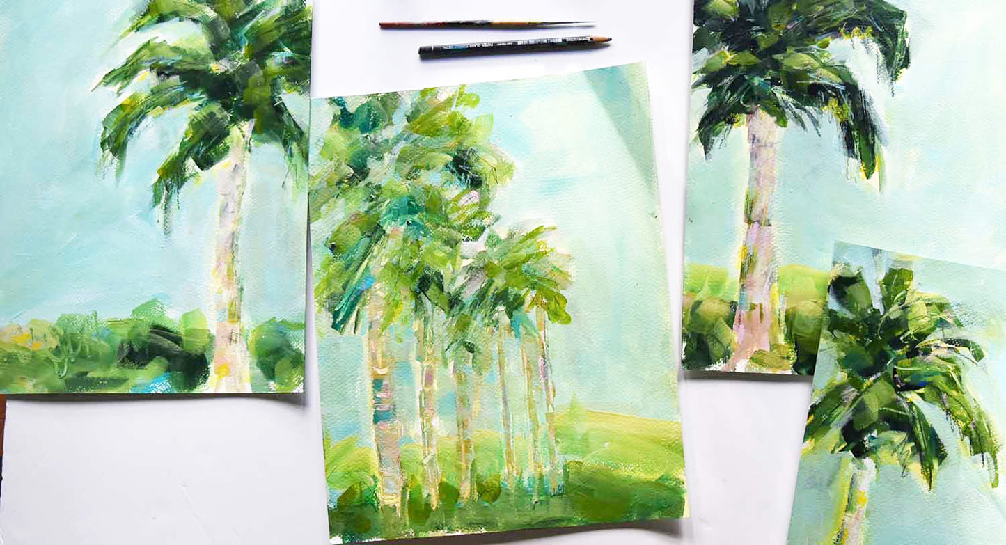 Walking On Sunshine- Original Palm Tree Painting AVAILABLE VIA GALLERY
