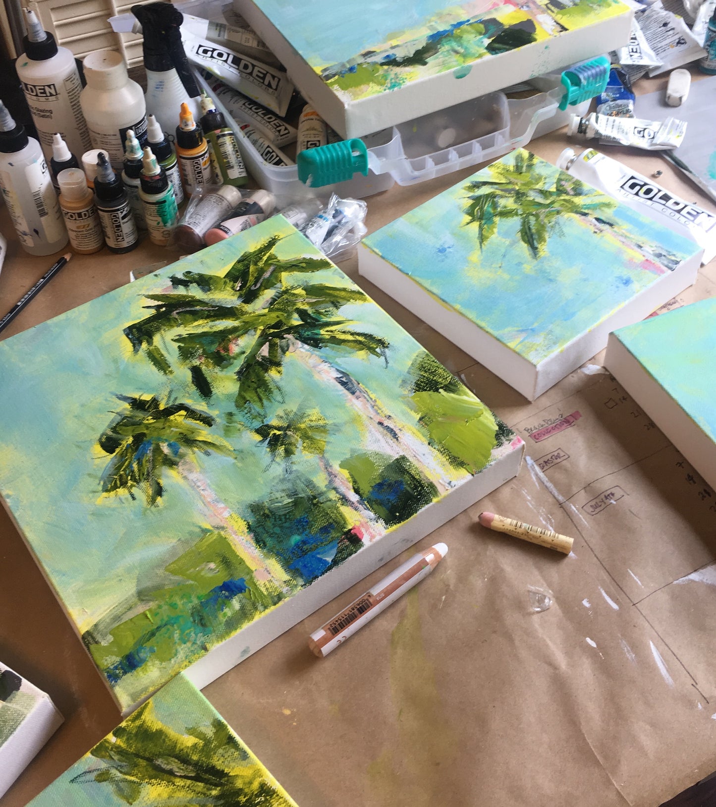 Palm Tree Afternoon | Abstract Coastal Painting