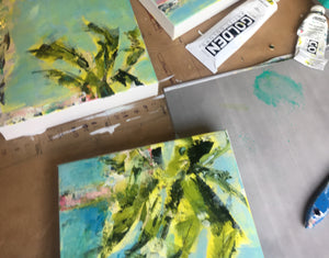 Sunny Summer Day. Original Painting: Palm Tree Collection