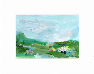 Abstract Painting on Paper: RESTFUL