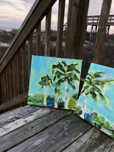 Sunny Summer Day. Original Painting: Palm Tree Collection