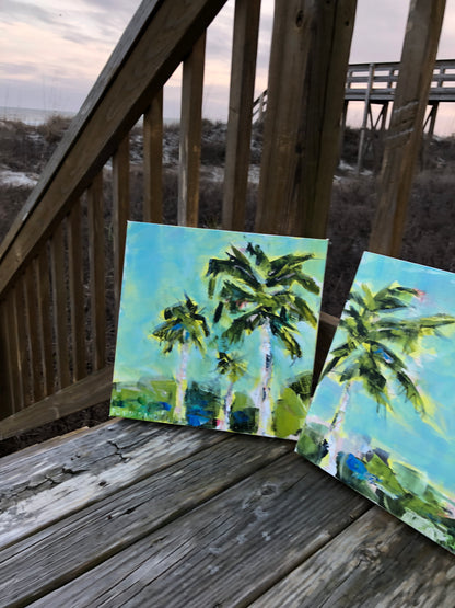 Palm Tree Afternoon | Abstract Coastal Painting